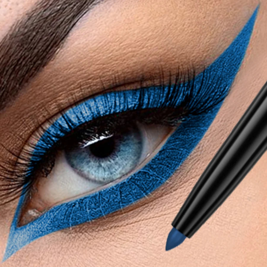 1pc Colourful Eyeliner Pen,High Pigmented Pearly Glitter&Shimmer Metallic Eyeliner Stick, Long Lasting Waterproof White Black