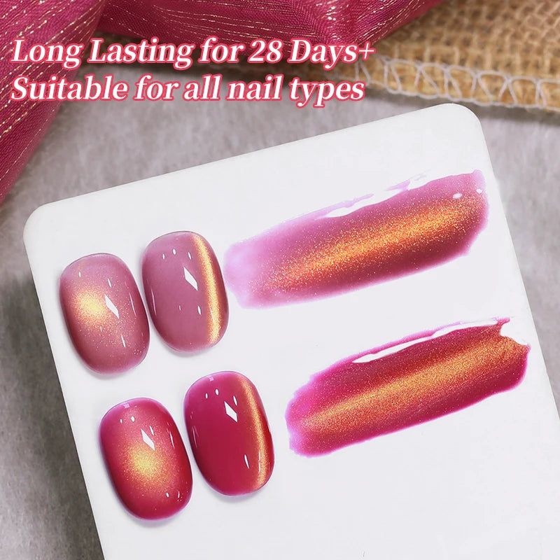 BORN PRETTY 10ml Scarlet Jade Colored Cat Magnetic Gel Nail Polish Rose Gold Light Soak Off UV Gel Nail Art Supplies