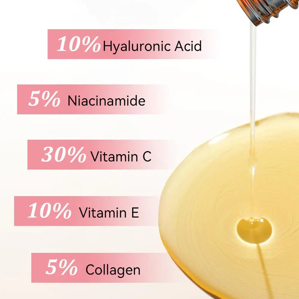5-in-1 Face Serum Collagen Vitamin C Moisturizing Brightening Essence Skin-Firming Multi-Effect Essence Face Skin Care
