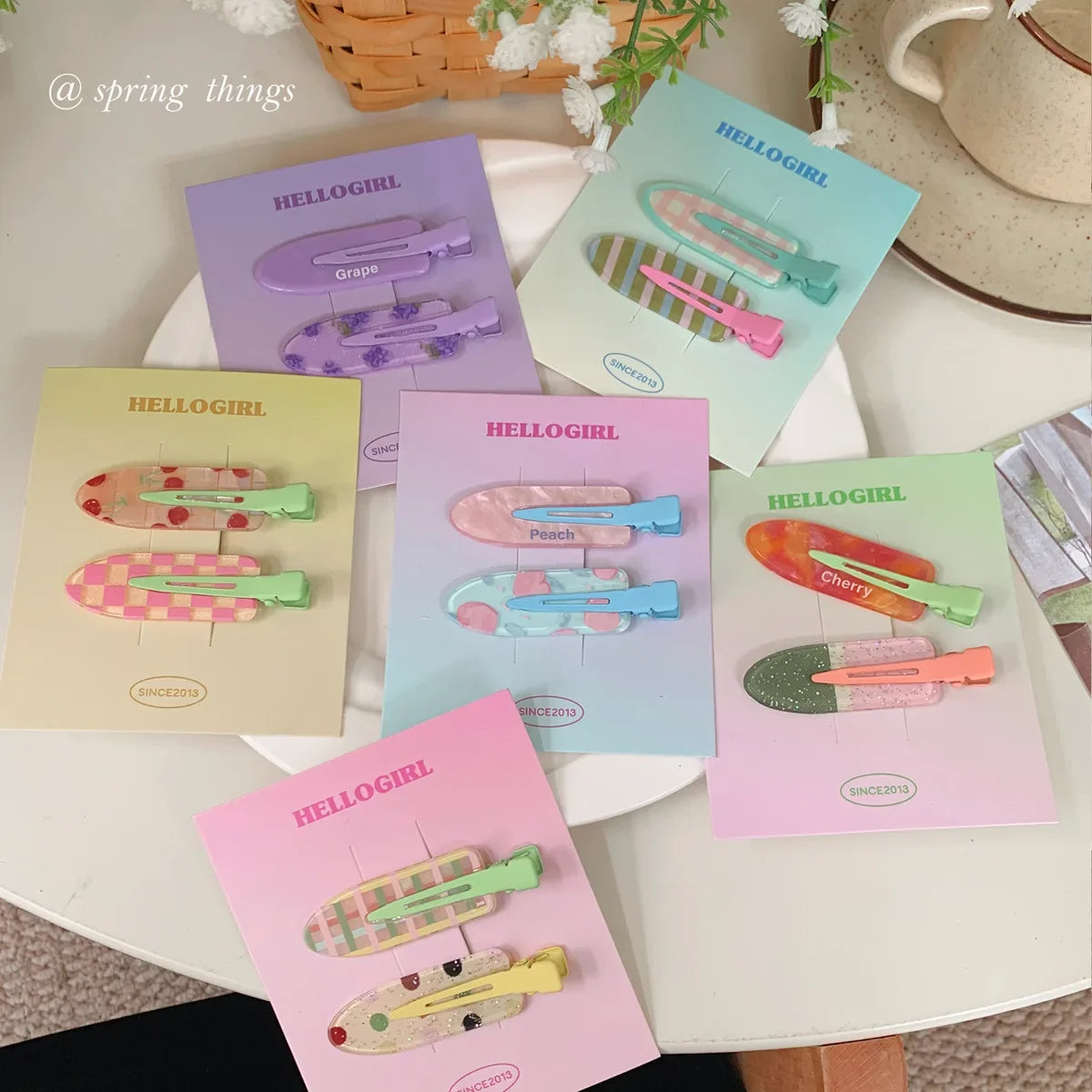 2/4pcs Candy Color Fruit Hair Bang Clip Summer Hairpin No Crease Acrylic Barrette Hair Side Clamp For Girl Hair Accessories