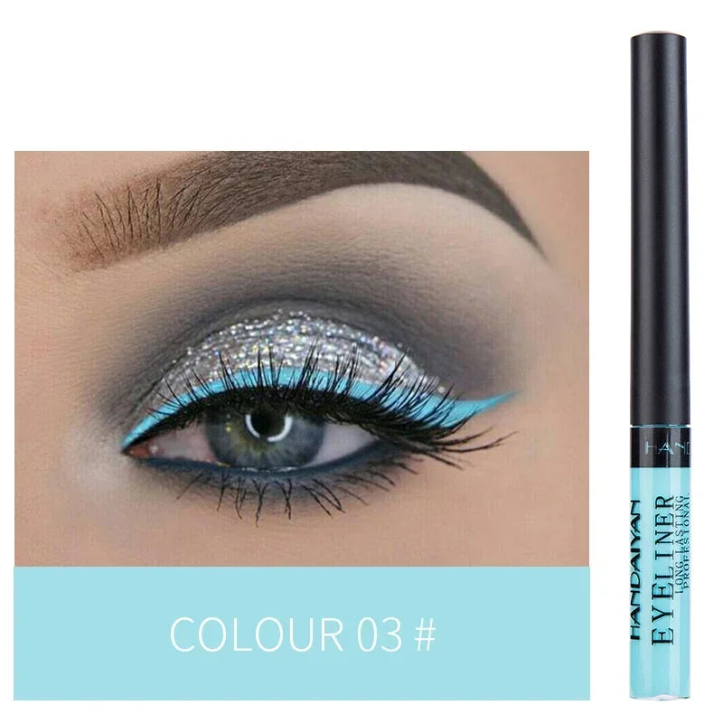 12 Colors Colorful Liquid Eyeliner Pencil Waterproof Long-Lasting  Quick-Dry No Blooming Blue Pink Eye Liner Pen Cosmetics Tools