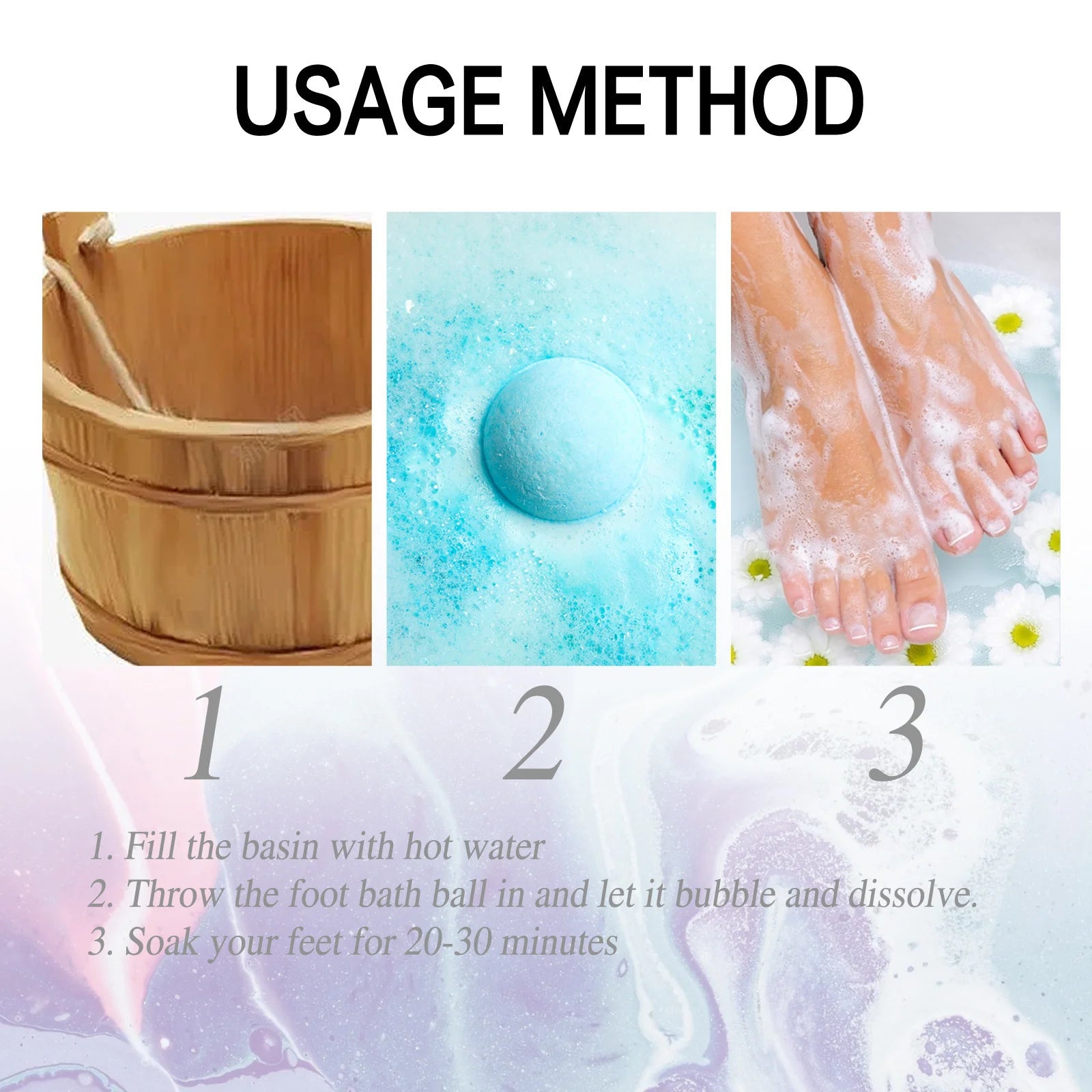 Lavender Foot Bath Ball Skin Relaxing Deep Moisturizing Improve Insomnia Rich Essential Oil SPA Handmade Feet Bath Balls 6/12pcs