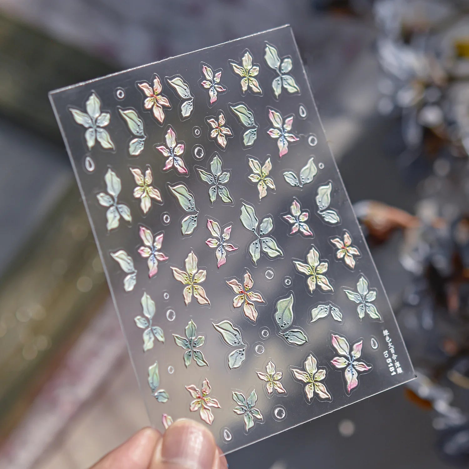 Cherry Blossom Nail Art Stickers 5D Embossed Nail Stickers Spring Self Adhesive Nail Decorations Stickers Decals Manicure Tools