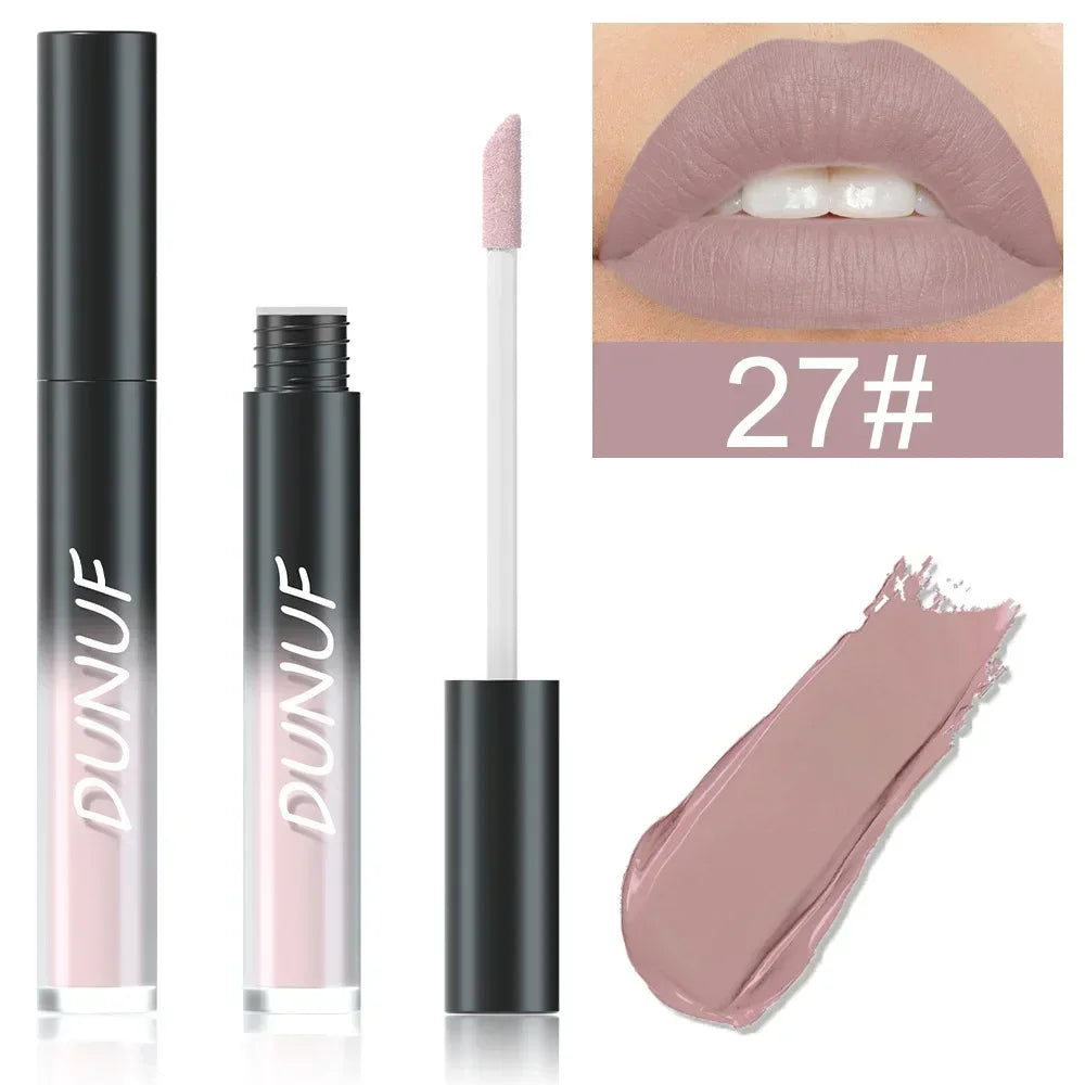 32 Color Lipstick Matte Lasting Lip Gloss Moisturizing Non-stick Cup Halloween Party Purple Blue Black Highly Pigments Lip Glaze