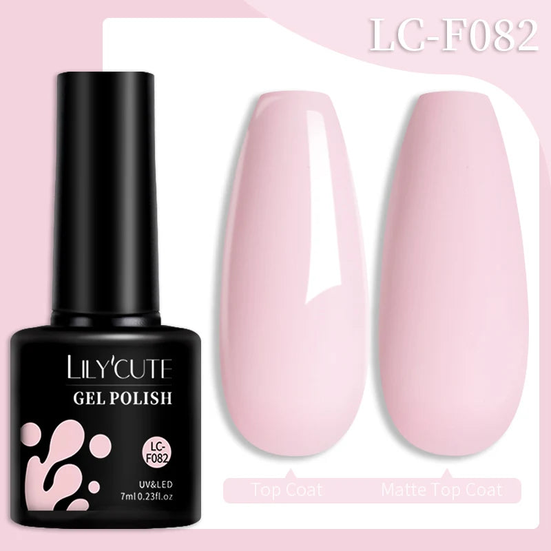 LILYCUTE 7ml Champagne Rose Gold Glitter Gel Nail Polish Colorful Sparking Long Lasting Manicure Soak Off Nails Art Gel Varnish