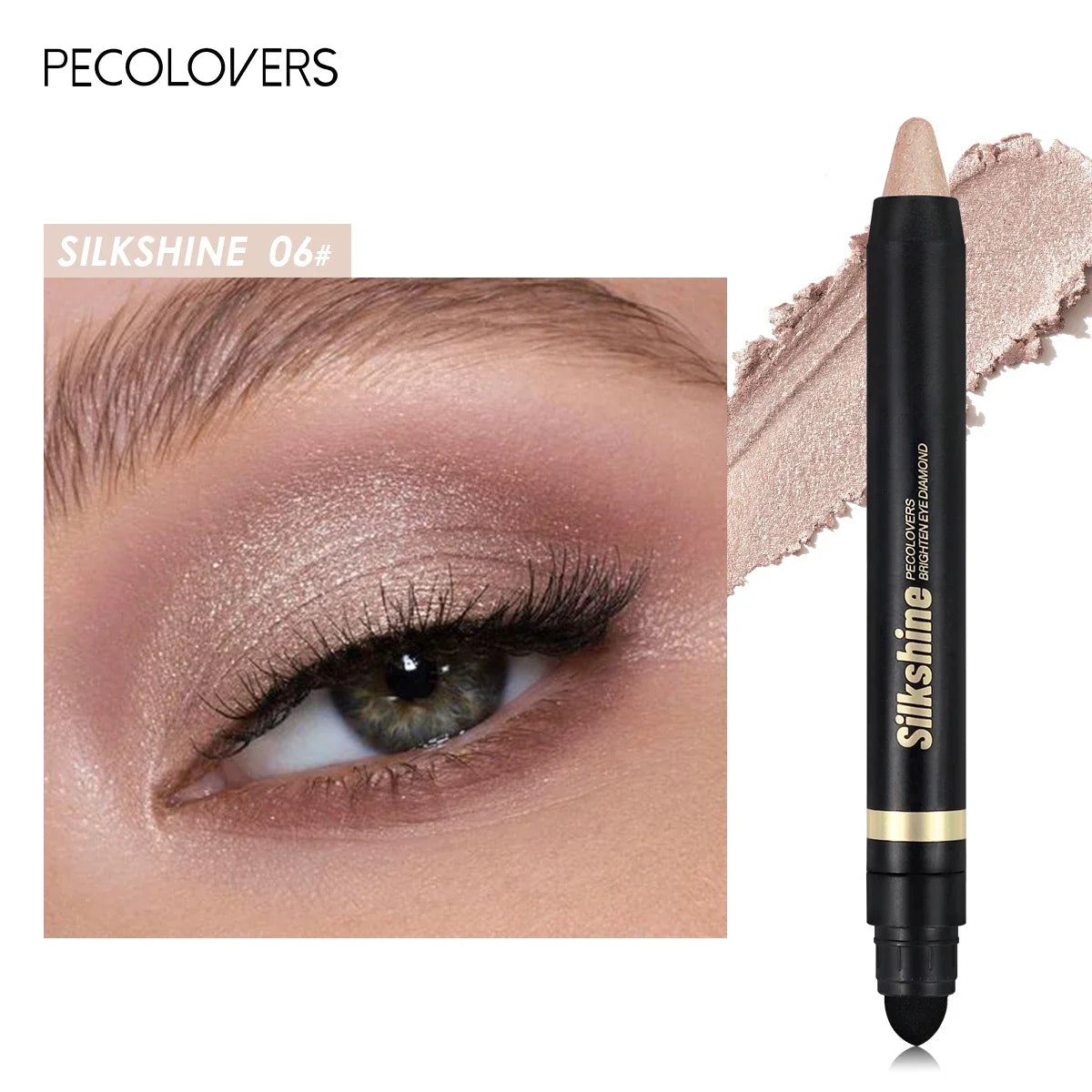 Colorful Shimmer Eyeshadow Stick Double Ended Metallic Pearlescent Highlighter Makeup Pigment Silkworm Eyeshadow Pen