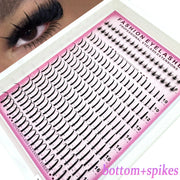 12Rows Bottom&Spiky Lashes Clusters Volume Individual Lashes Cluster Extensions Spikes Lashes Clusters DIY Fairy/Manga Eyelash