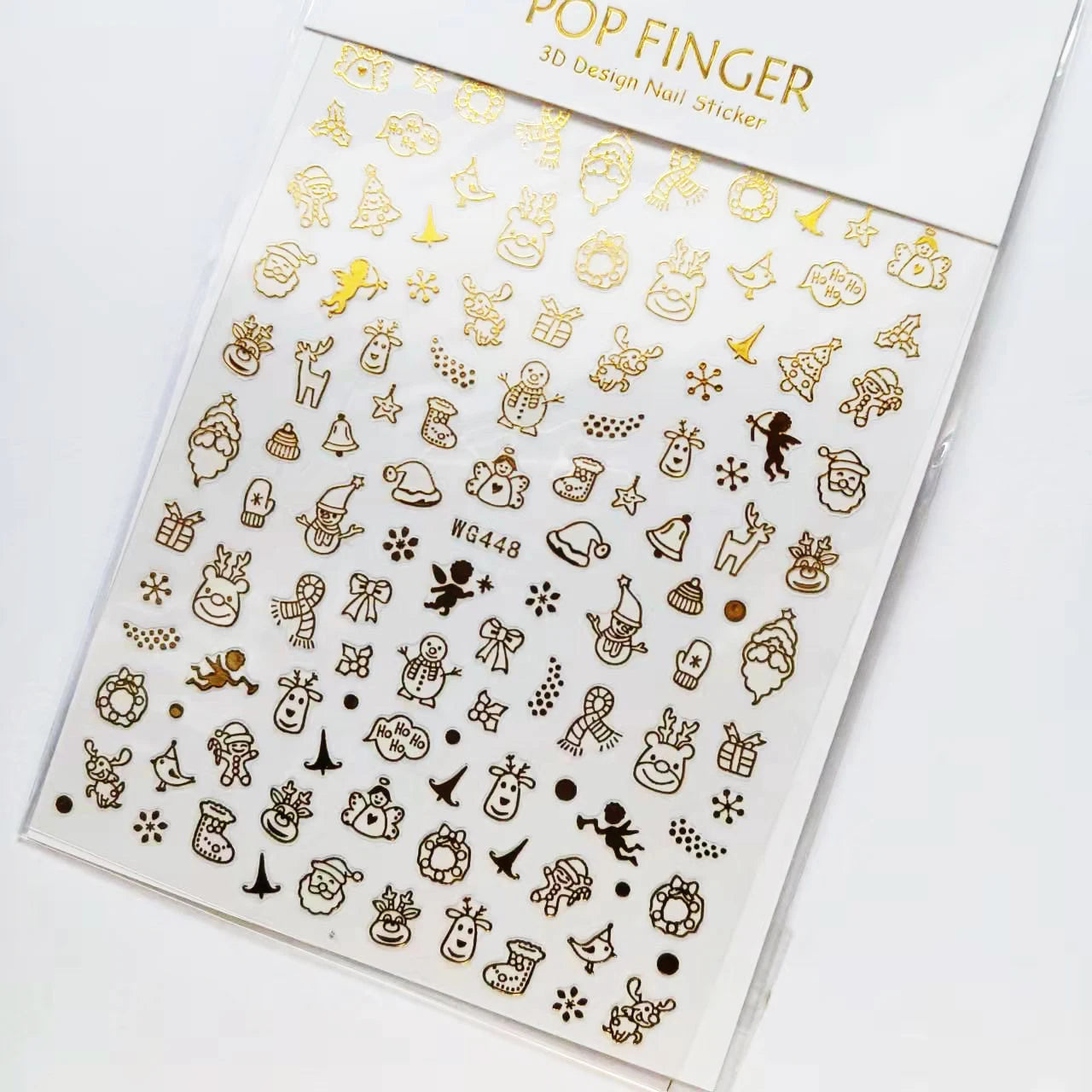 Sliver Bronzing 3D Christmas Nail Art Decoration Sticker Sparkly White Colorful Glitter Geometry Snowflake Winter Slider Foil