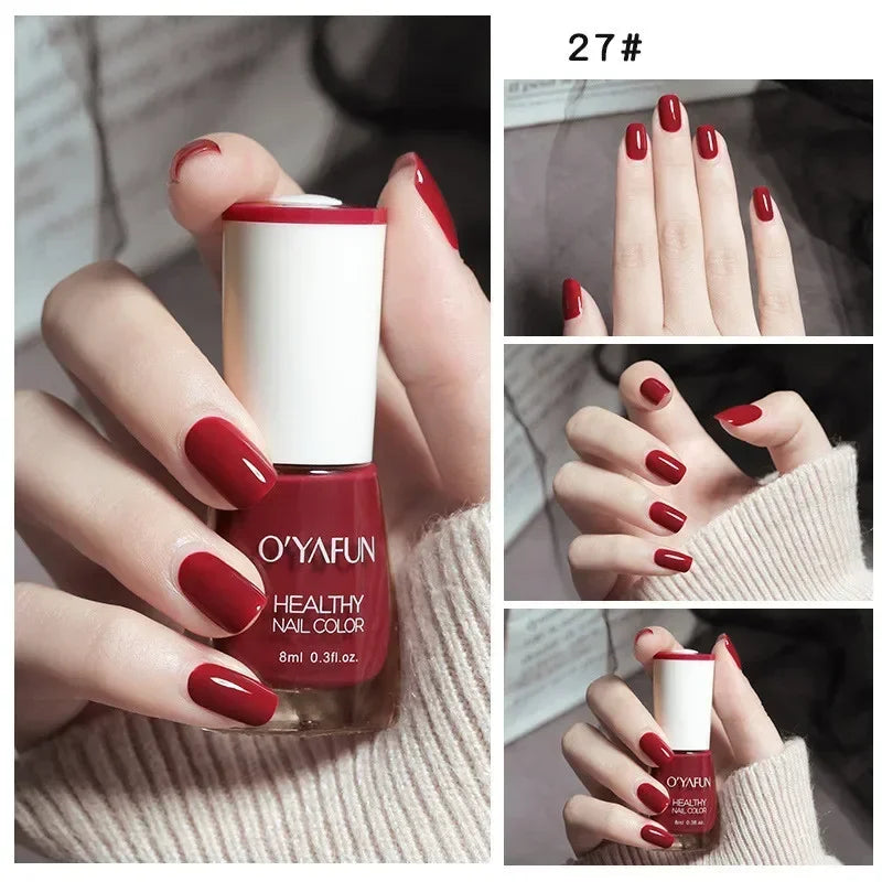 8ml Matte Waterproof No-bake Nail Polish Nail Art Tearable Quick Dry Normal Without Lamp Nail Polish Glitter Sequins UV Varnish