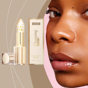 24K Gold Foil Vitamin E Lip Balm Crystal Jelly Lipstick,Moisturizing Lip Care for Dry Lips,Long-Lasting Hydrating Tint