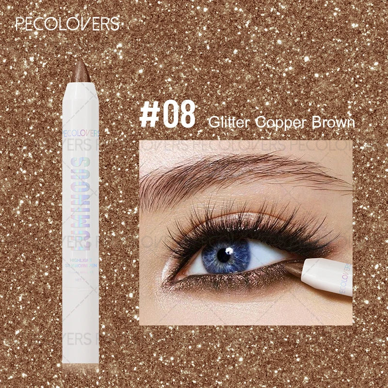 1PC Pearl Matte Waterproof Eyeshadow Pen, Highlighter, Smooth Application, Brown, Convenient, Ideal Christmas, Halloween Gift