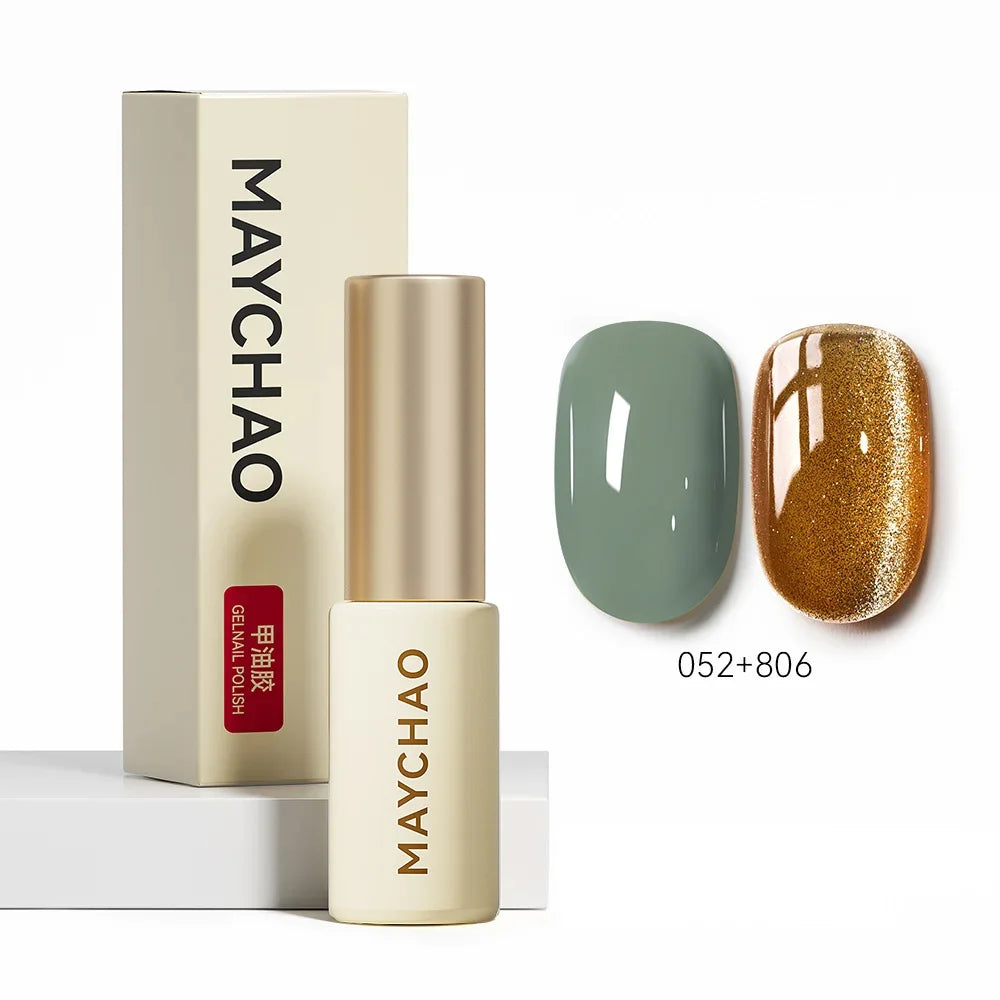 MAYCHAO 5ML Gel Nail Polish 9D Laser Diamond Glitter Cat Eye Gel Semi-Permanent Soak Off UV LED Gel Nail Manicure Tools Nail Art