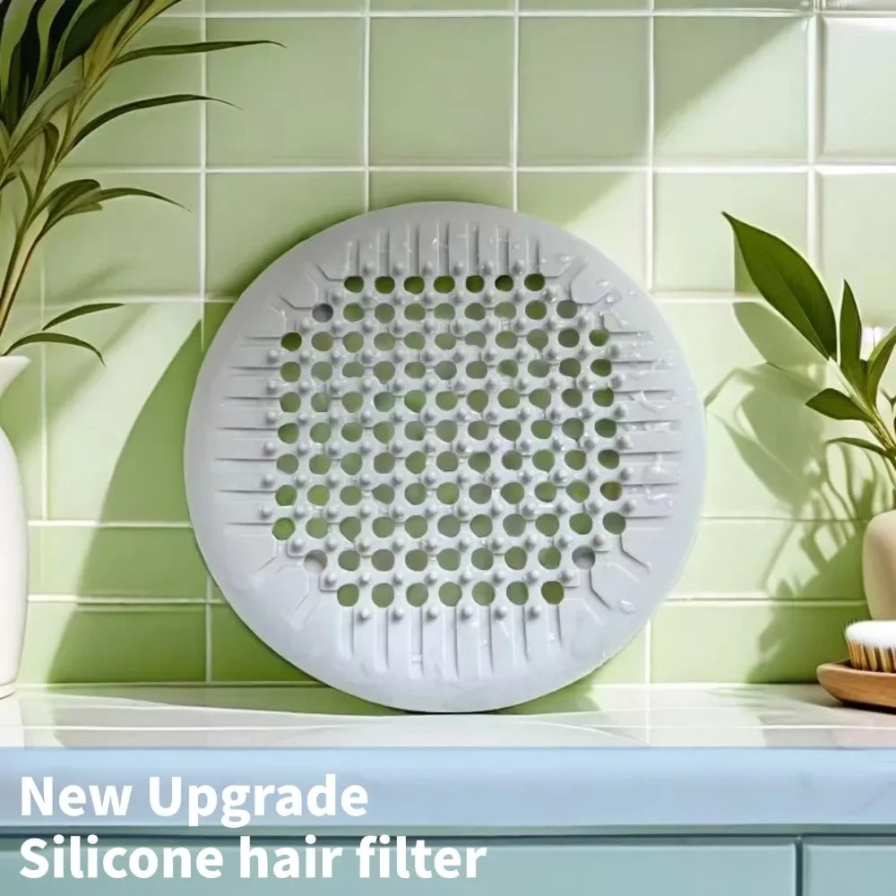 1/2/4Pcs Shower Drain Hair Catcher Drain Cover Bathroom Tub with Suction Cup 5.5 Inches Silicone Sink Strainer Suit for Bathtub