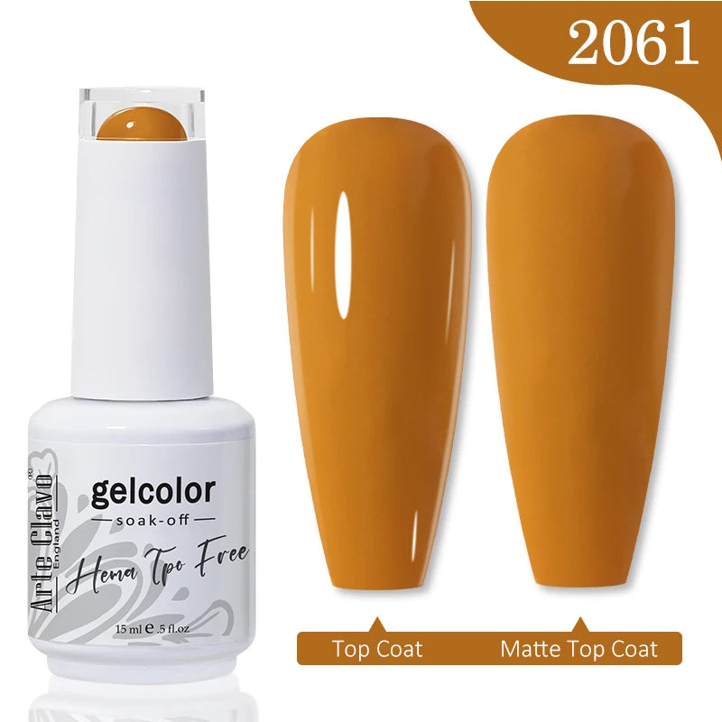 Arte Clavo 15ML Red Brown Color Gel Nail Polish Autumn Winter Nail Art Gel Nail Supplies Semi Permanent Soak Off UV Gel Varnish