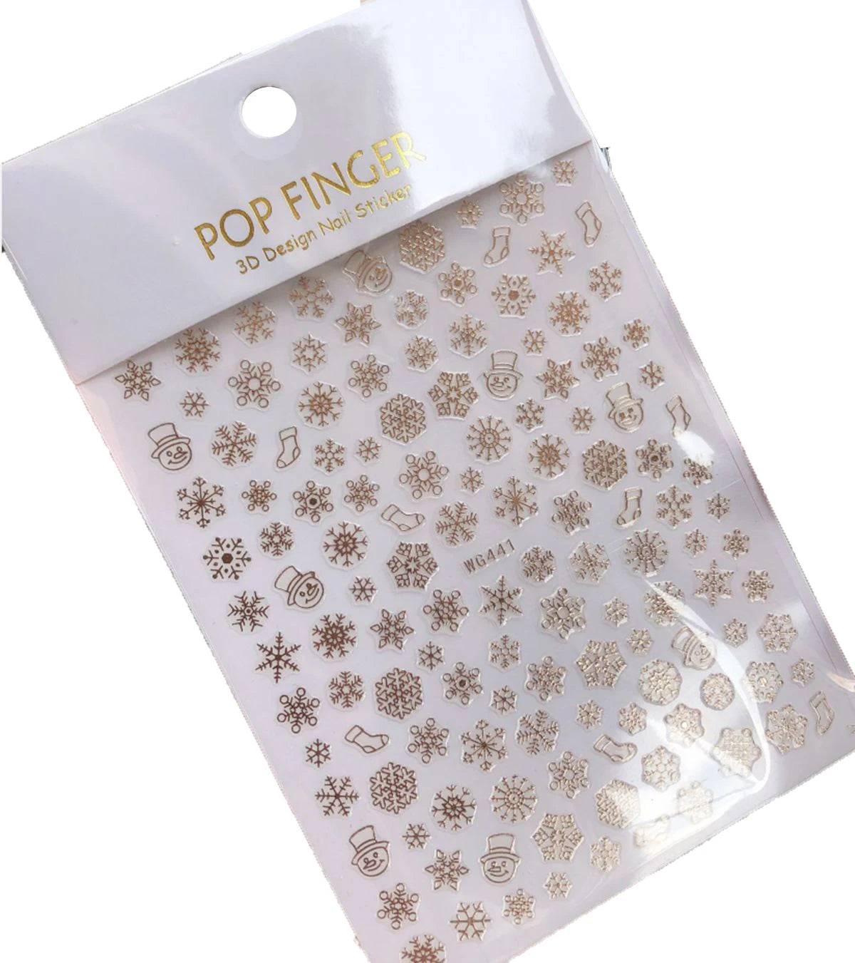 Sliver Bronzing 3D Christmas Nail Art Decoration Sticker Sparkly White Colorful Glitter Geometry Snowflake Winter Slider Foil