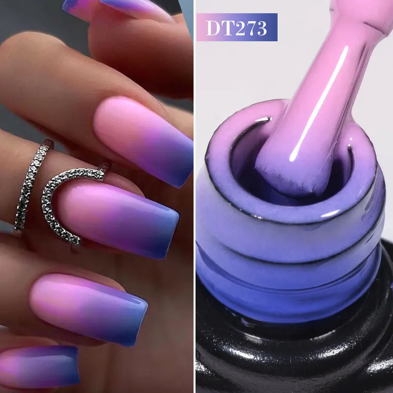 MEET ACROSS 7ml 36Colors Glitter Thermal Gel Nail Polish 3 Colors Changing Soak Off Gel Winter Semi Permanant Nail Art Varnish