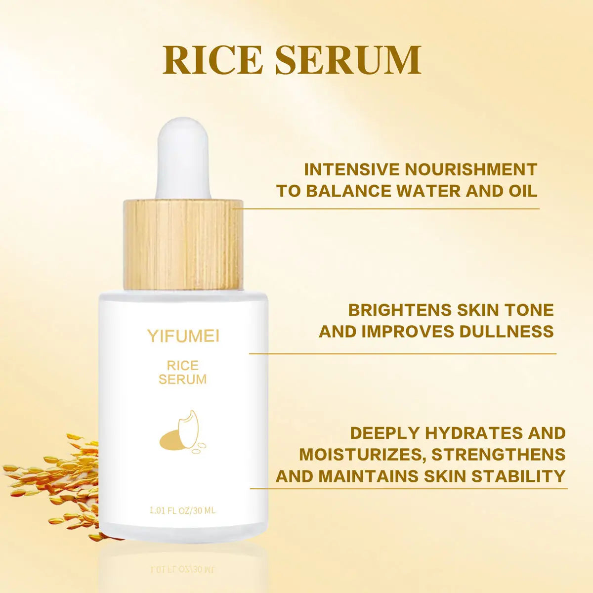 Rice Face Serum Niacinamide Hyaluronic Acid Soothing Brightening Deep Moisturizing Firmness Facial Essence Non-Comedogenic Serum