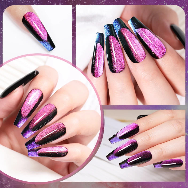 LILYCUTE 7ml 9D Rainbow Reflective Cat Magnetic Nail Gel Polish Winter Autumn Snowlight Sparkling Soak Off Nail Art Gel Varnish