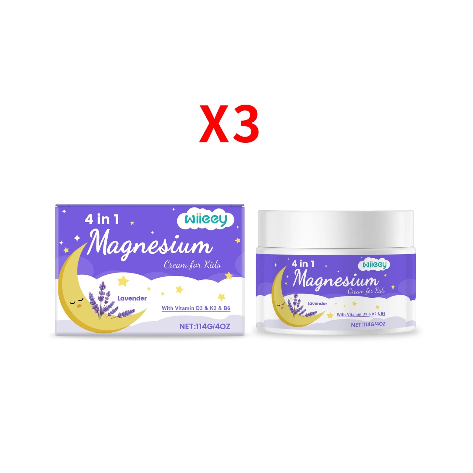 Lavender Body Magnesium Cream for Kids Soothing Muscle Anti Itching Redness No Fragrance Lotion Moisture Lock Infant Skin Care