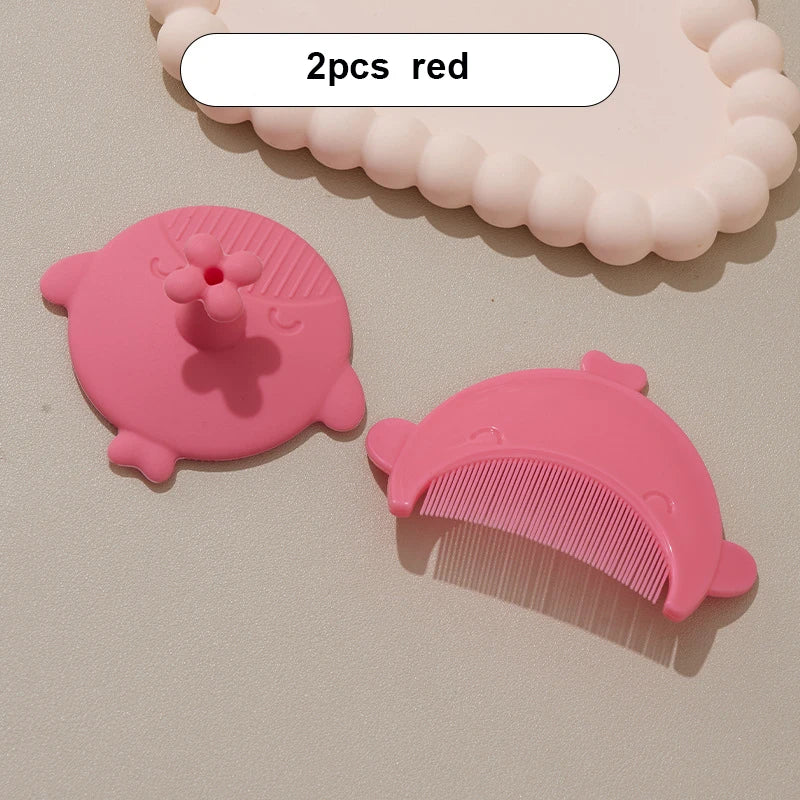 New Baby Hair Comb Accessories Cartoon Cute Comb Infant Bathing Soft Comb Newborn Hair Cleaning Supplies Silicon Head Massage