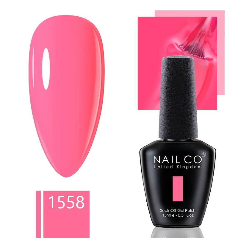 NAILCO 15ml Dark Gel Nail Polish Semi-permanent Varnish Hybrid UV Nails Art Glitter Colors Gel Polish Manicure Enamels For Nails
