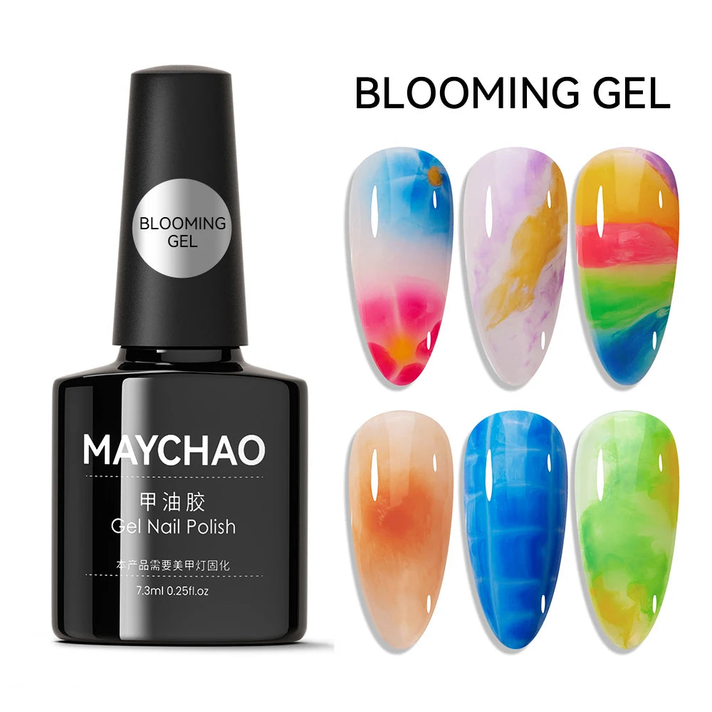 MAYCHAO Glitter Gel Nail Polish 7.3ml Semi-permanent Sequins Shiny Gel Base Top Coat Soak Off UV LED Varnish Nail Art Decoration