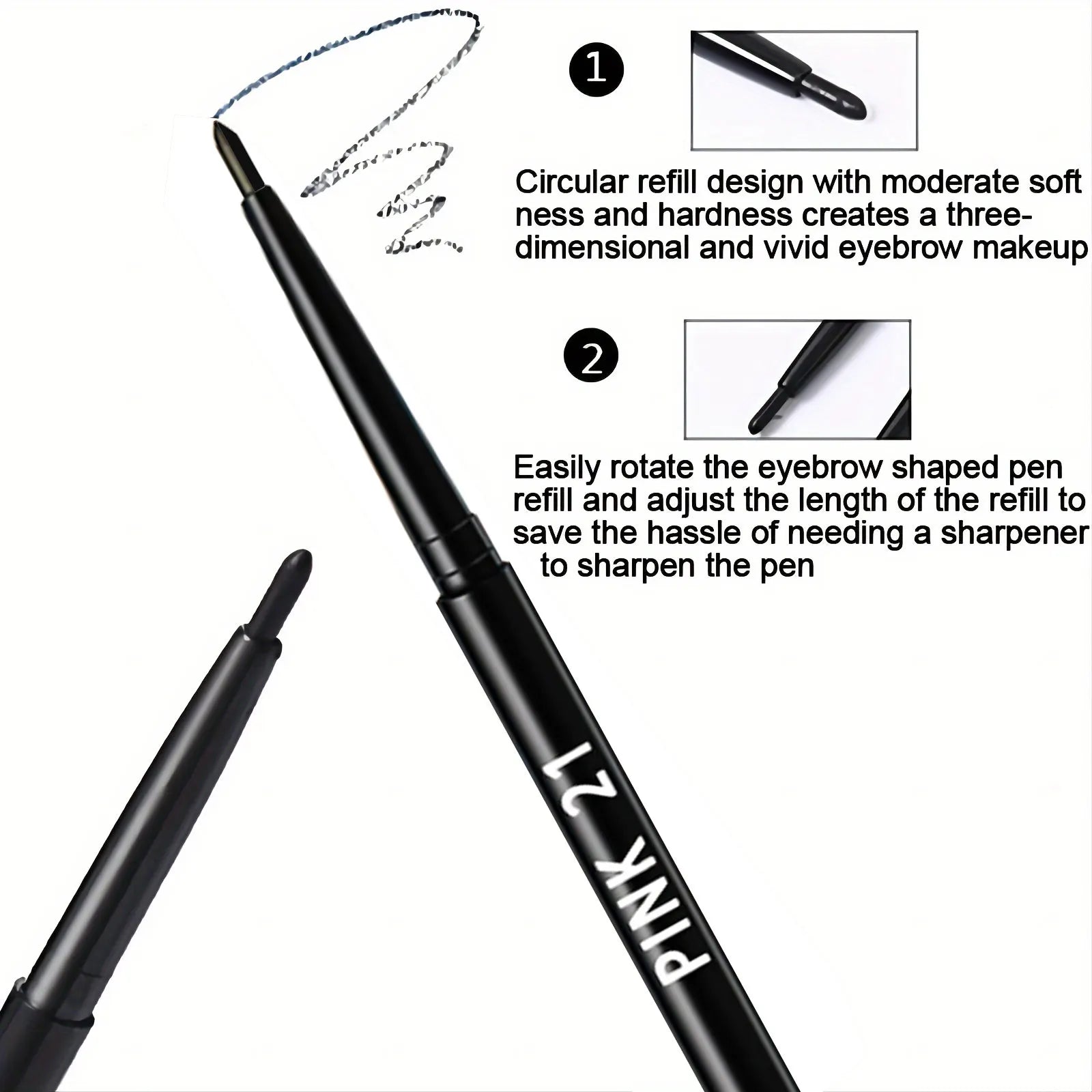 3pcs Waterproof Black Eyeliner Pencils-Smudge-Proof, Long-Lasting &Beginner-Friendly Eye Makeup