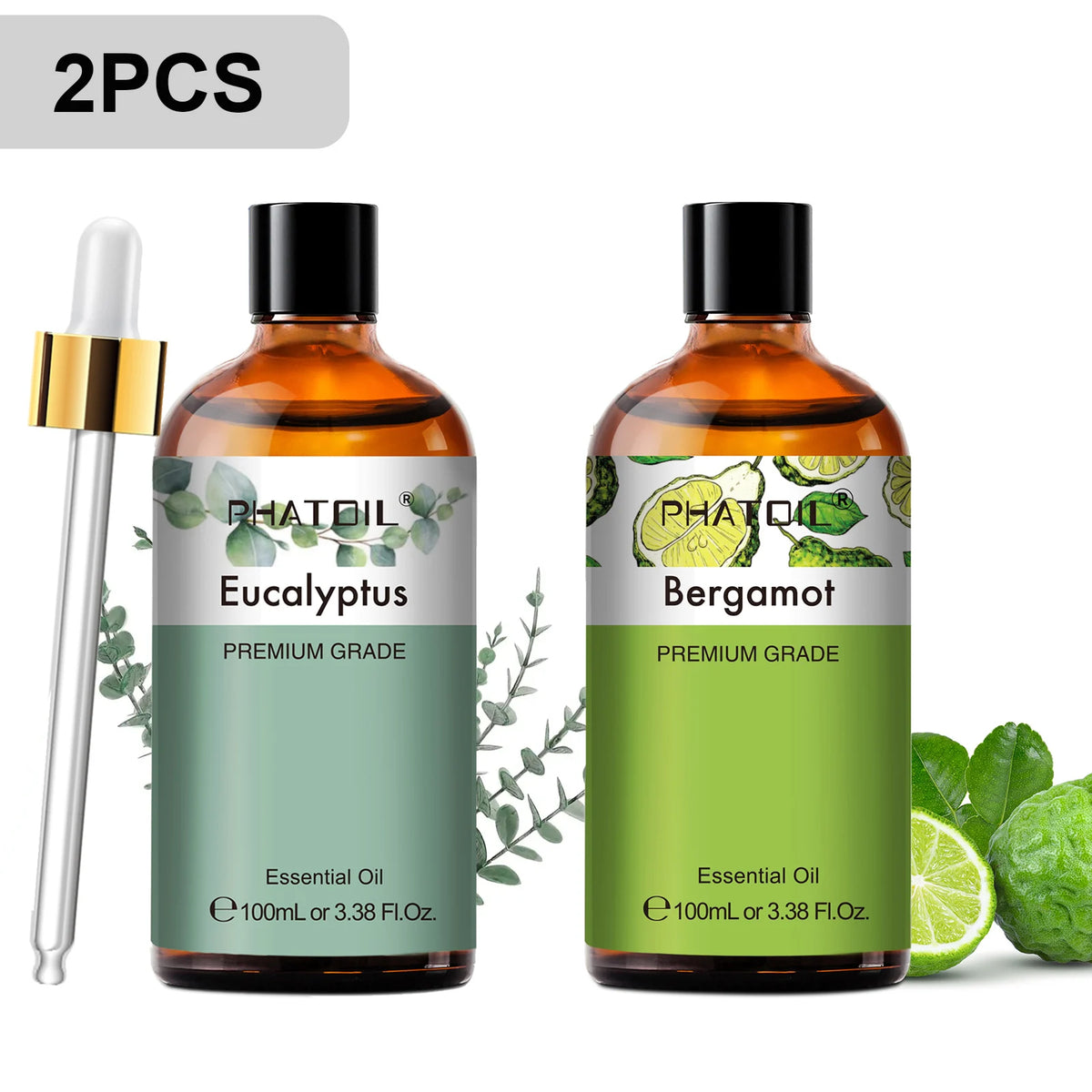 PHATOIL 100ml Premium Essential Oil Sandalwood Lavender Eucalyptus Peppermint Lemongrass Vanilla Aromatherapy Essential Oils