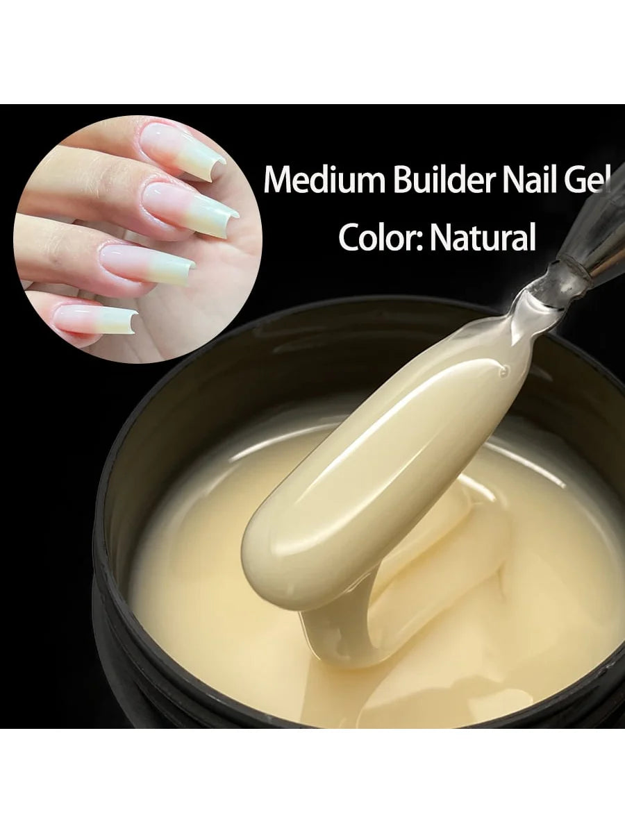 Jillnails Hema TPO Free Natural Yellow Nude Builder Nail Gel 100g/50g 100ml for Nail Extension Sculpting