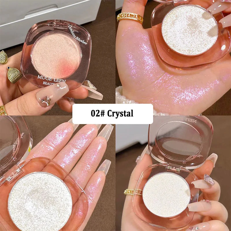 Vientiane Highlighter Powder Palette with Fine Shimmer and Diamond-like Highlights and Contour Powder,Creamy Mousse Texture