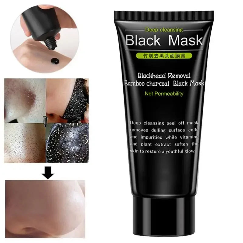 Bamboo Charcoal Blackhead Remover Tearing Mask Deep Cleaning Skin Care Peel Off Masks Oil Control Deep Purifying Black Mud Mask