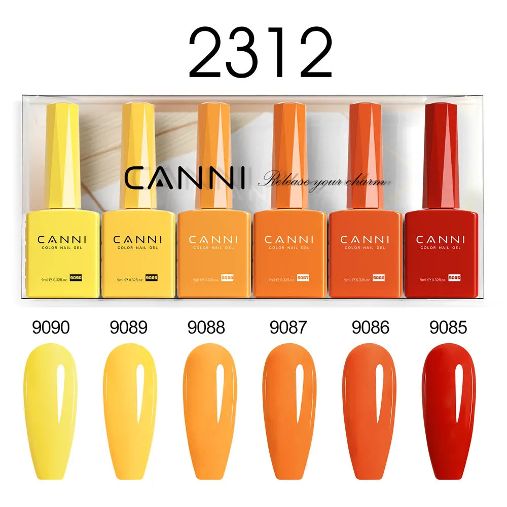 6pcs*9ml HEMA TPO FREE Nail Gel Polish CANNI Semi Permanent Jelly Pink Nude Color Gel Varnish Great Coverage UV LED Lacquer