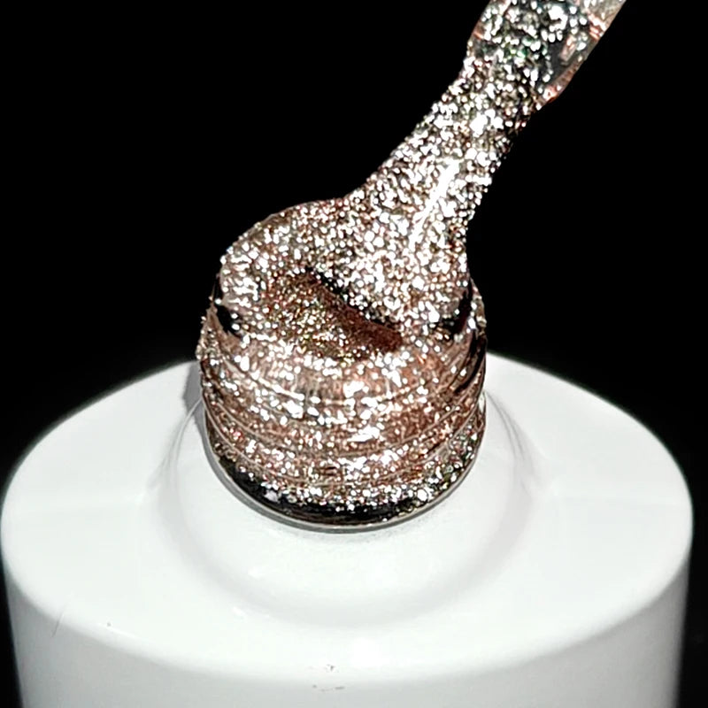 BORN PRETTY 10ml Reflective Glitter Gel Nail Polish for Wedding Nails Champagne Gold Shiny Diamond Nail Art Gel Salon Home DIY