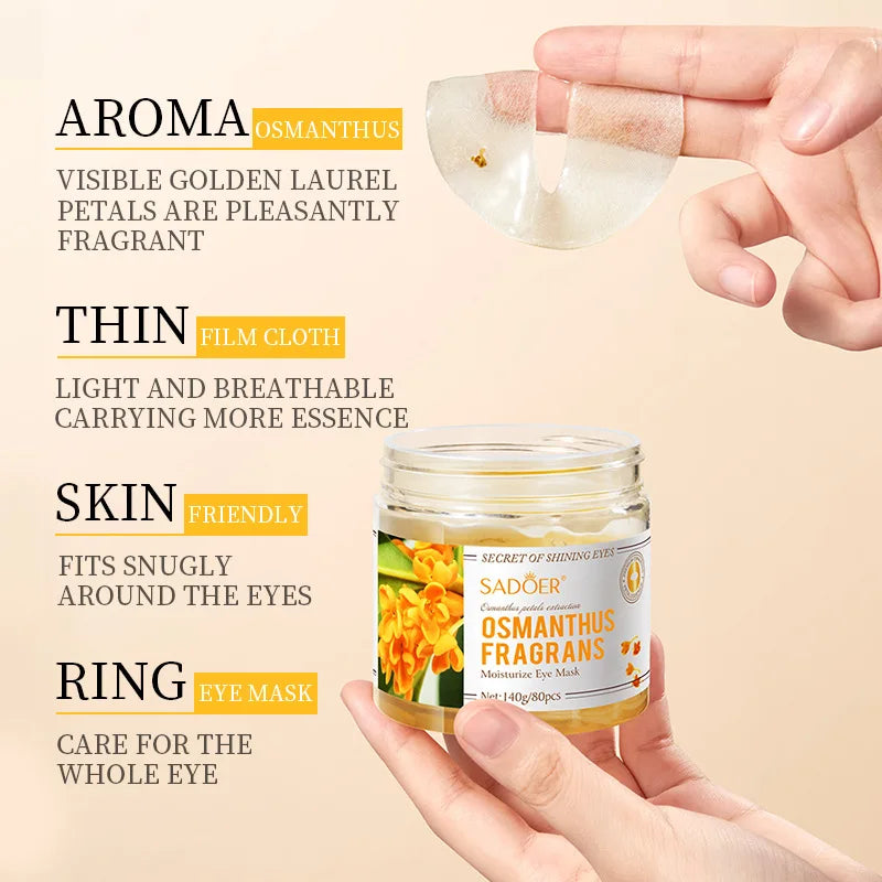 80Pcs Osmanthus Eye Mask Patches – Hydrating & Moisturizing Under-Eye Patches with Osmanthus Extract for Nourishing, Refreshing & Daily Eye Care