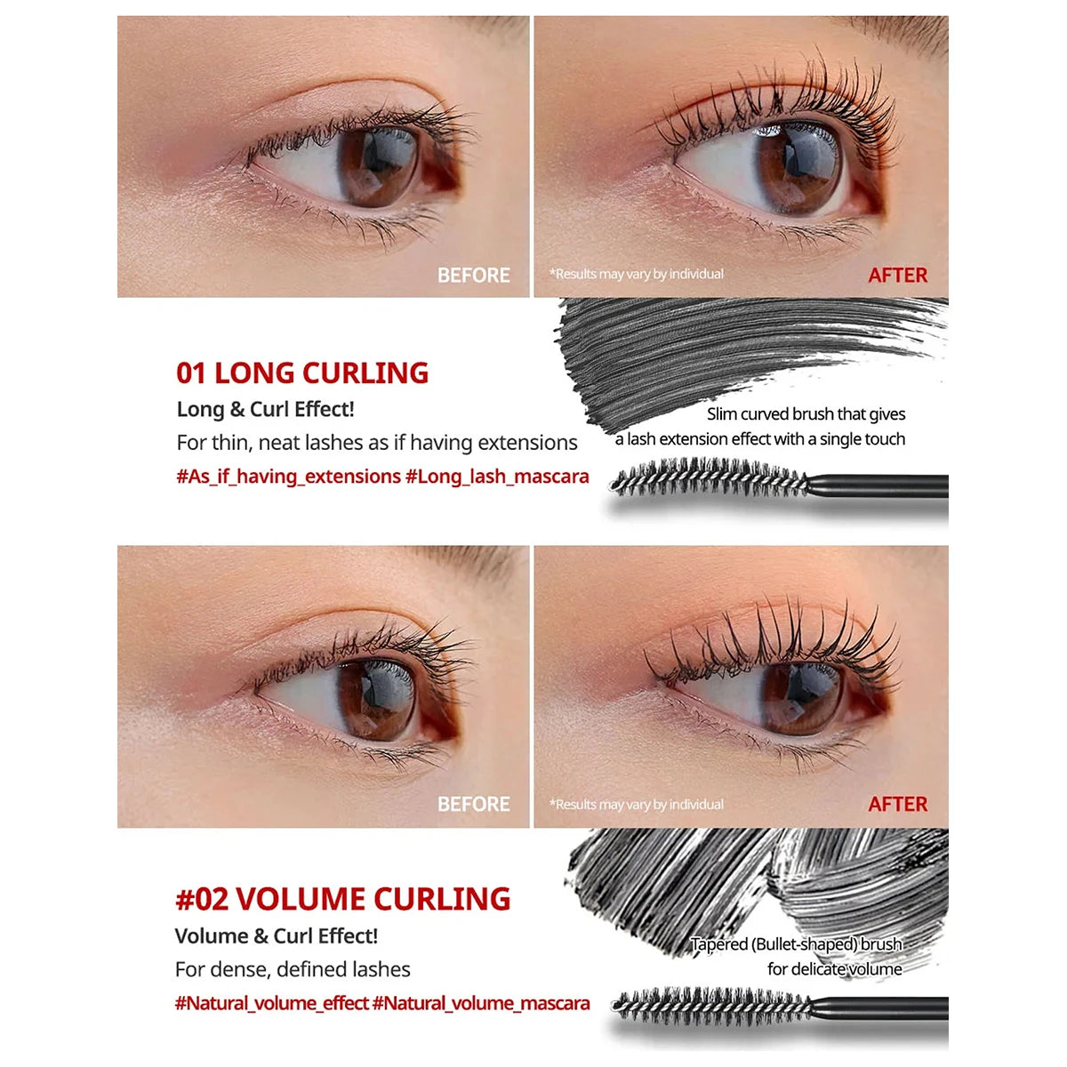 CLIO Kill Lash Superproof Mascara,Volumizing Formula,Lightweight & Clump-Free,Defined & Separated,Korean Cosmetic,Korean Makeup