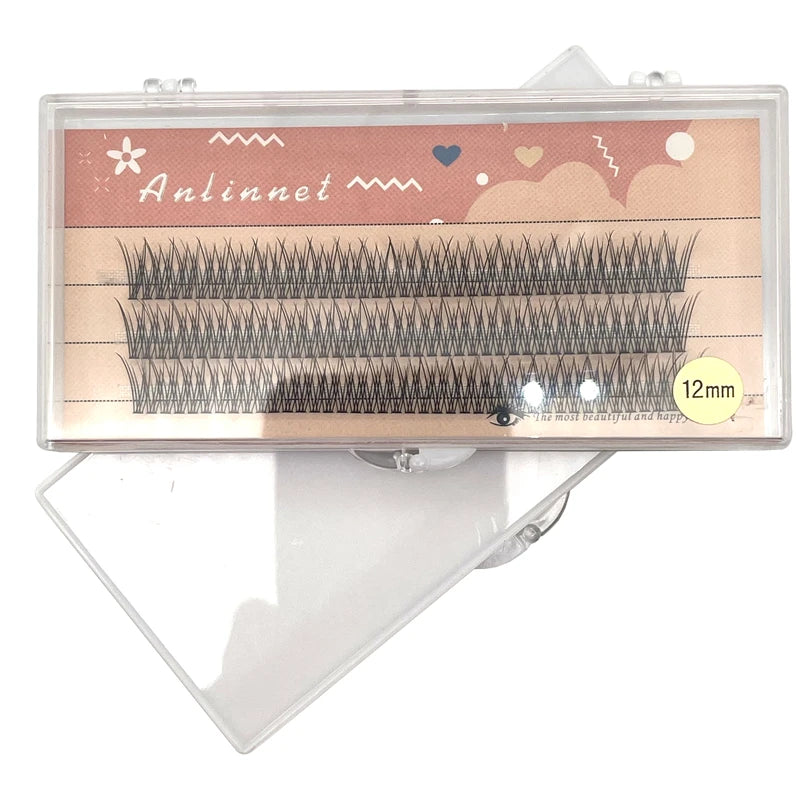 Anlinnet  M Shape Professional Makeup Individual Lashes Cluster Spikes lash Wispy Premade Russian Natural Fluffy False Eyelashes