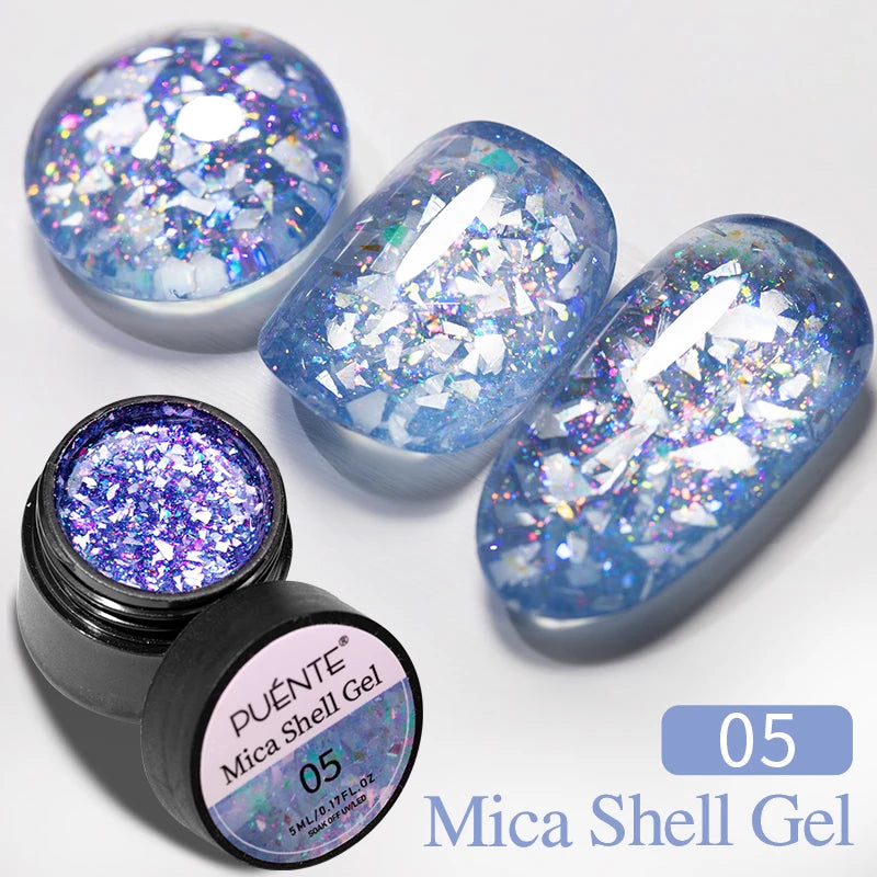 PUENTE 5ml Flower Fairy Gel Nail Polish Pink Blue Purple Natural Dried Flowers Gel For Nail Art Soak Off UV Varnish For Manicure