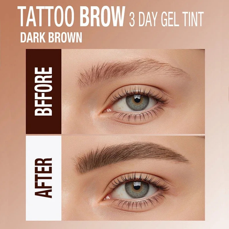 3 Colors Semi-permanent Tattoo Peel Off Eyebrow Dye Cream Waterproof Brow Black Sweatproof Gel Natural Long-Wearing Eye Makeup