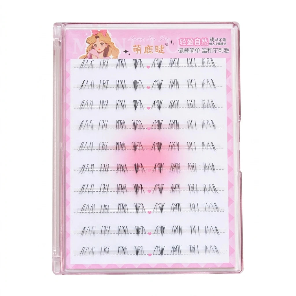 Natural Soft Lower False Eyelashes Transparent Band Cat Style Under Lashes Extensions for Wedding Party Work Cosplay Makeup