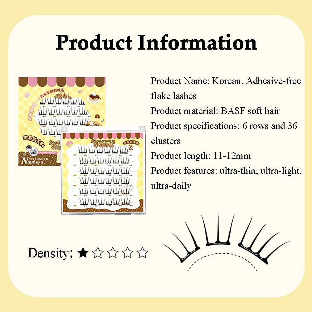 Glue-free Lashes Cluster Ultra-thin Sheet Series False Eyelashes Zero Touch Feeling· Liquid Bond Eyelashes Segmented Lashes