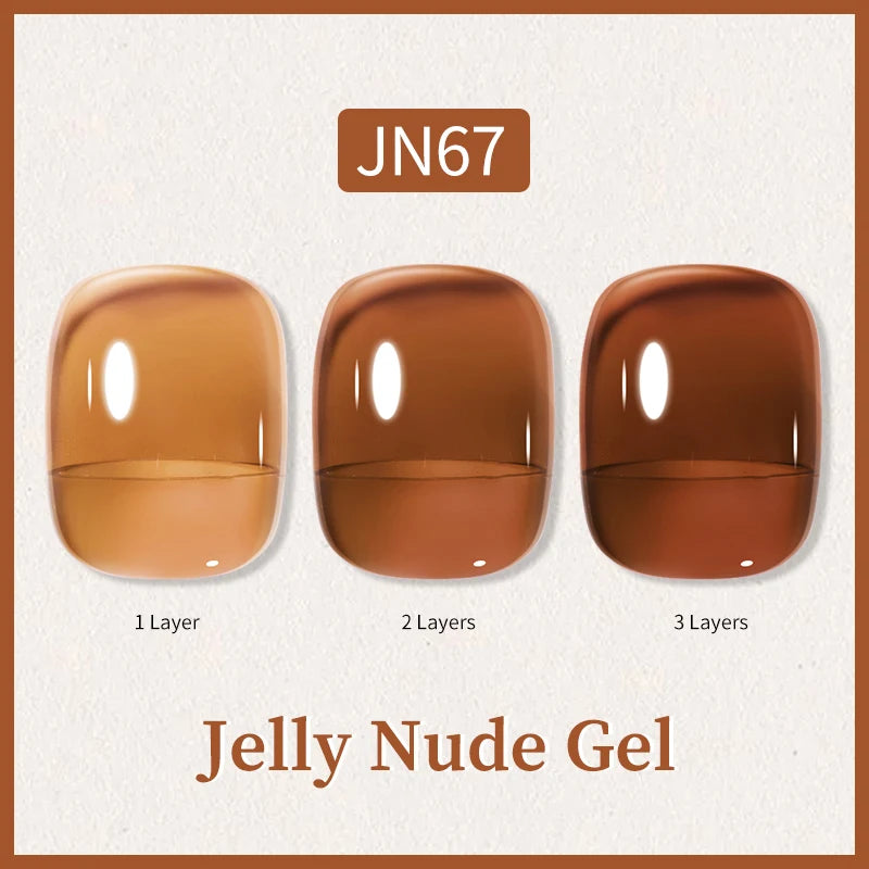 BORN PRETTY 10ml Glitter Pink Nude Jelly Nail Gel Polish Varnis Semi-permanent Sheer Translucent UV LED Soak Off Gel Polish