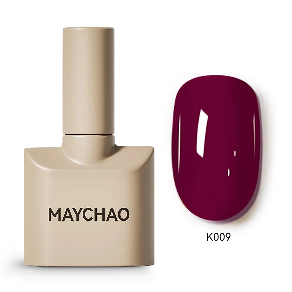 MAYCHAO Cherry Red Gel Nail Polish 12ml Glossy Semi Permanent Soak Off UV LED Frosted Gel Nails Base Painting Varnish