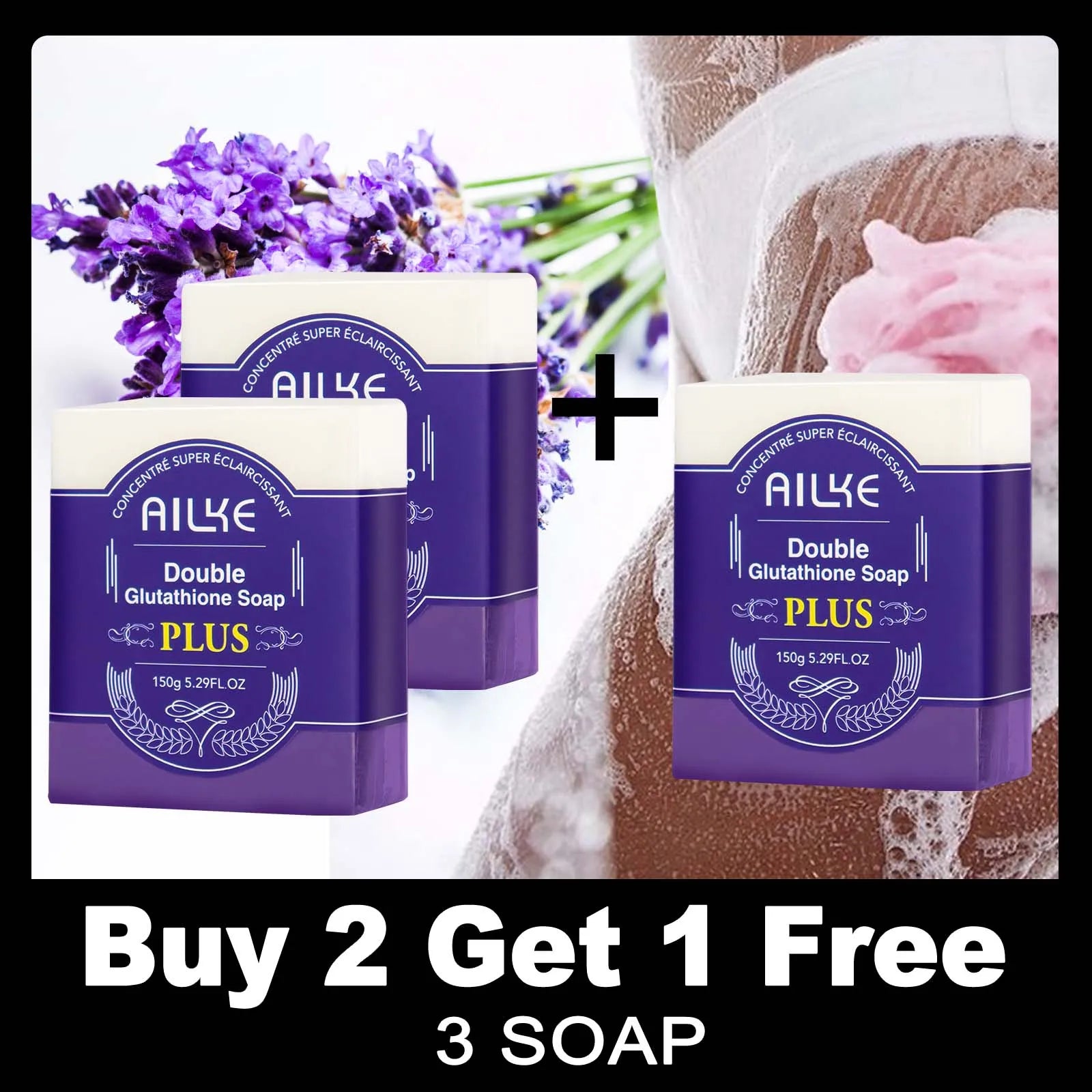 AILKE Anti Spots, Smooth Skin Soap, Scented Bar, For Black Skin, Dark Skin, Caramel Skin, Brightening, Whitening,for face & body