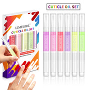 LIMEGIRL 6PCS Nail Care Nutritional Cuticle Oil Pen Gift Box Set for Nail Polish Nutrition Oil Dead Skin Crack Care Nail Set