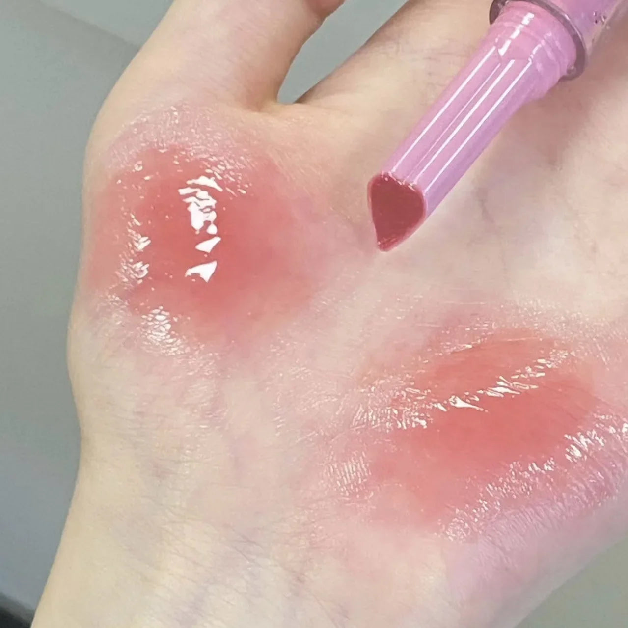 Gege Bear Garden Pink Rabbit Jelly Lip Gloss Solid Lip Glaze Mirror Glass Water Light Heart Shape Lipstick Korean Lip Tint