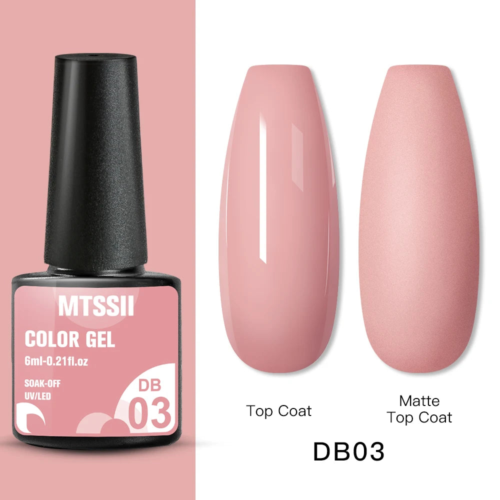 Mtssii 6ML Reflective Gel Nail Polish Shiny 14 Colors Semi-permanent UV Gel varnish Hybrid Nail Polish for Nail Art Manicure