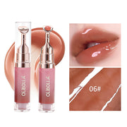 Lip Repair Plumping Lip Gloss, Metal Massage Wand Hydrating Mirror Glass Lip Oil, Waterproof Non-sticky Shiny Lip Tint
