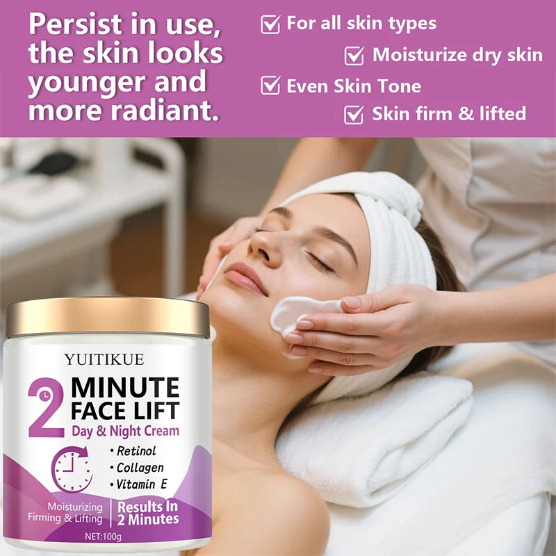 Face Lift Cream 100g - Day & Night Use, with Retinol & Collagen, Moisturizing, Firming & Lifting, Lightweight & Non-Greasy