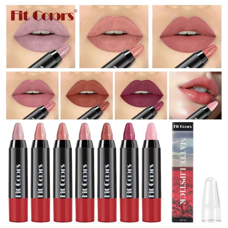 Easy Coloring Gloss Lipstick Lasting Waterproof Matte Crayon Lip Gloss Stick High Pigmented Moisturizing Lip Liner Pen Makeup