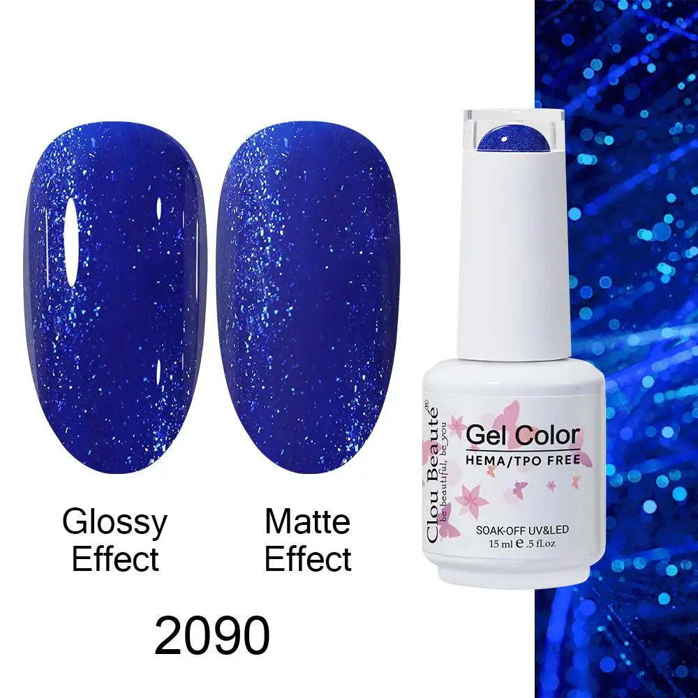 Clou Beaute Gel Nail Polish Neon Brown Royal Blue Red Green Pastal Nude Nail Art Varnishes Gel Lacquer Top Coat UV Gel Nail
